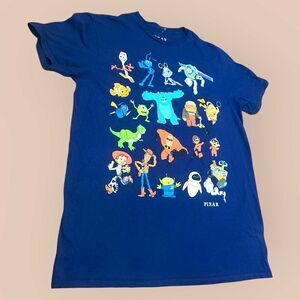 Pixar Disney Graphic Character T-Shirt Blue Adult Unisex Size M